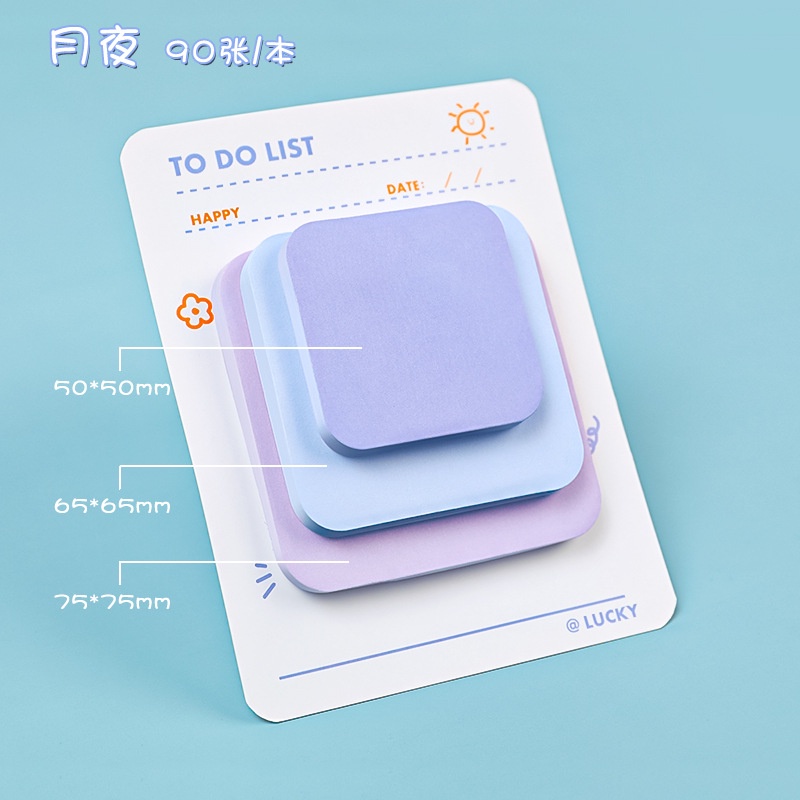 Set 90 tờ giấy note, giấy ghi chú 3 tông màu/set