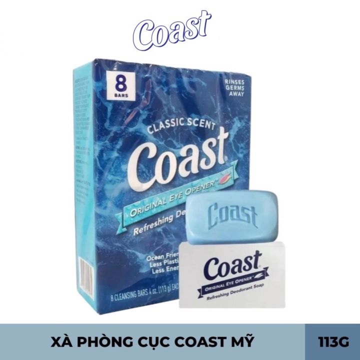 Lốc 8 Xà Phòng Coast Classic Scent - 113g x8 Bars MẪU MỚI giao hỏa tốc