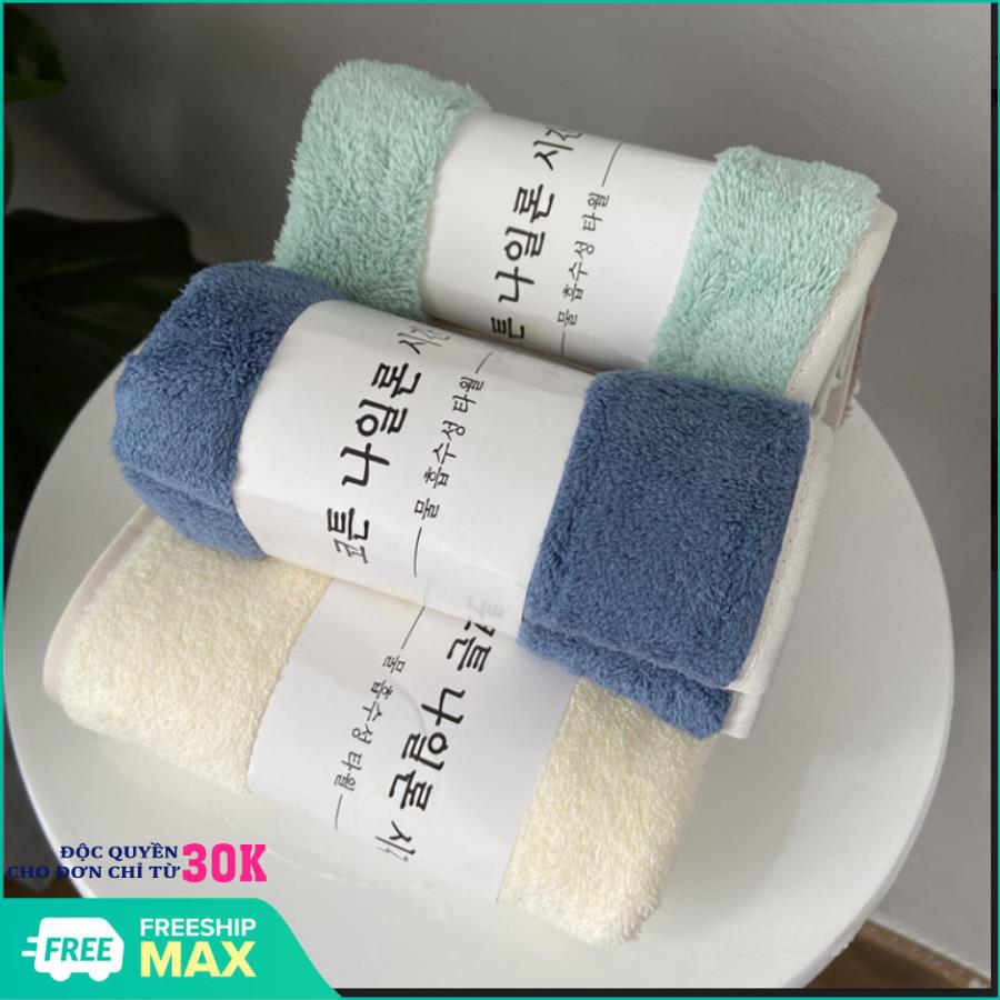 Khăn mặt hàn quốc, (50x30cm) - Khăn mặt - khăn mặt mềm, chất liệu cotton siêu thấm, kich thước 50x30cm- Giao màu ngẫu nhiên