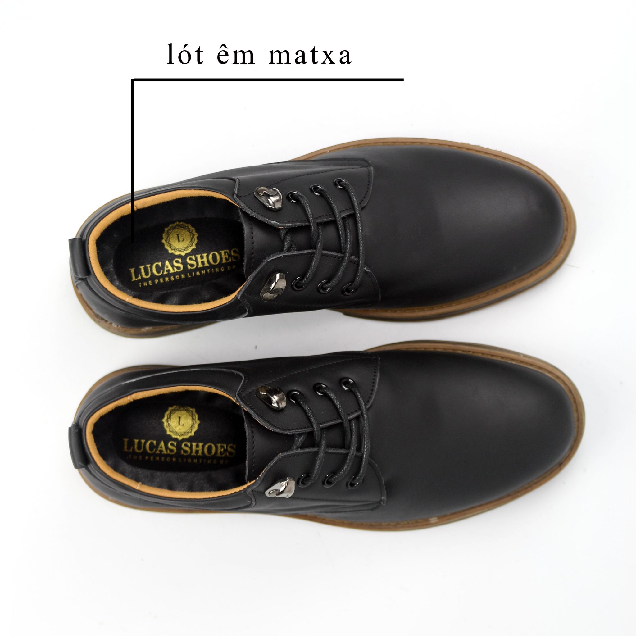 Giày Đốc Nam 135 Đen Da bò Lucas shoes