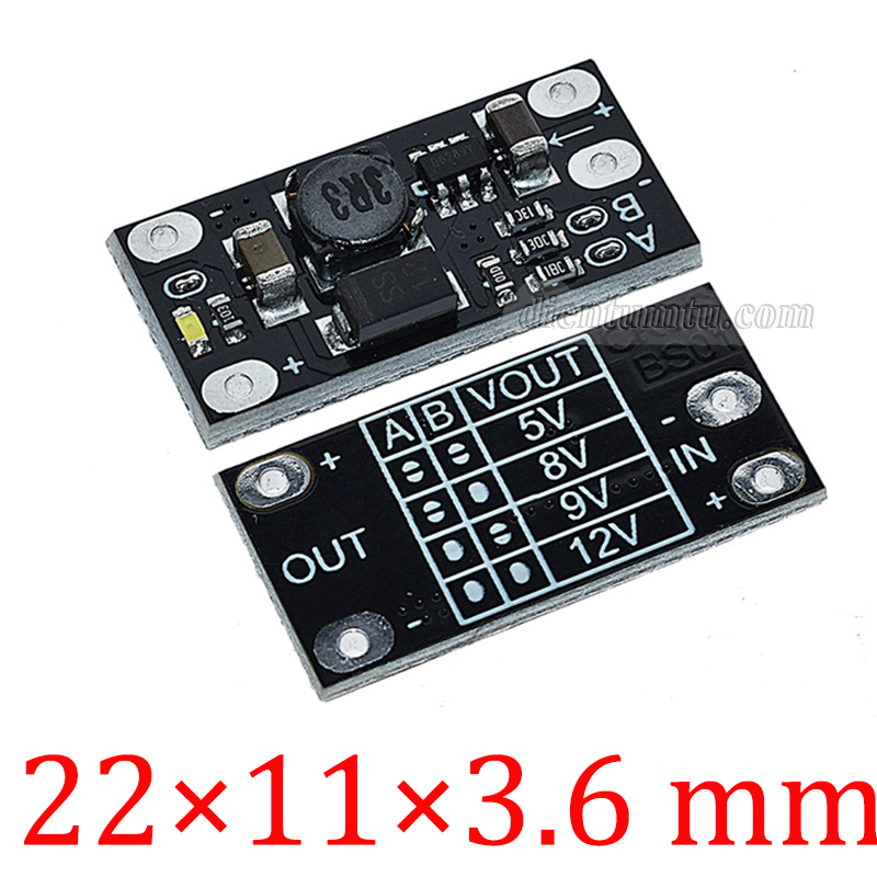 Mạch Tăng Áp Mini DC-DC Từ 3V  Lên 5V / 8V / 9V / 12V