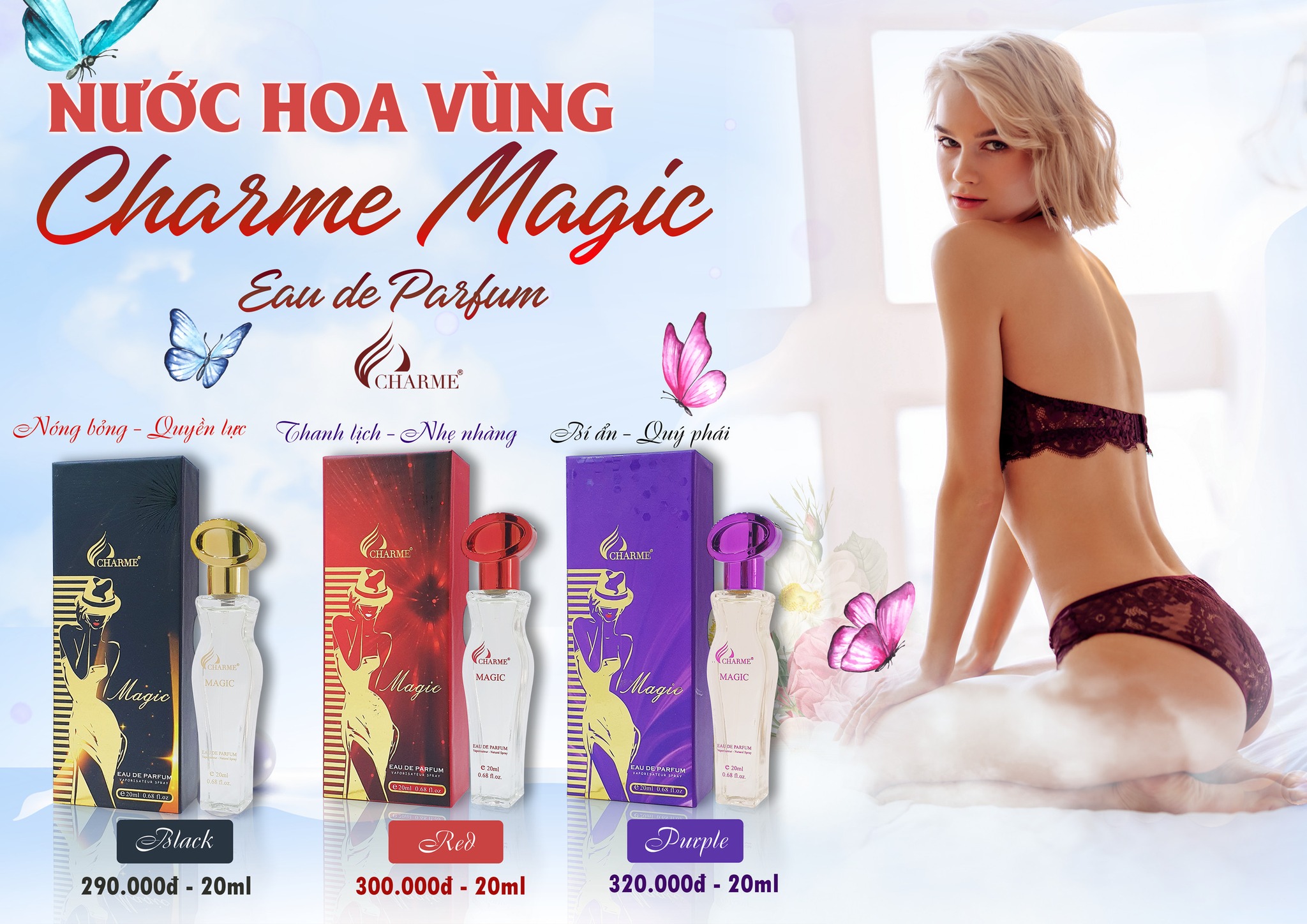 Nước hoa vùng kín Magic 20ml (ĐỎ, ĐEN, TÍM ) - BÍ ẨN VÀ QUYẾN RŨ