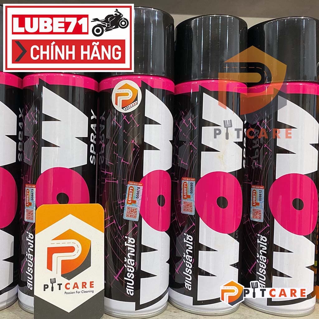 Chai xịt vệ sinh sên lube71 wow 600ml dạng xịt tẩy rửa cặn bẩn trên xích hiệu quả cao