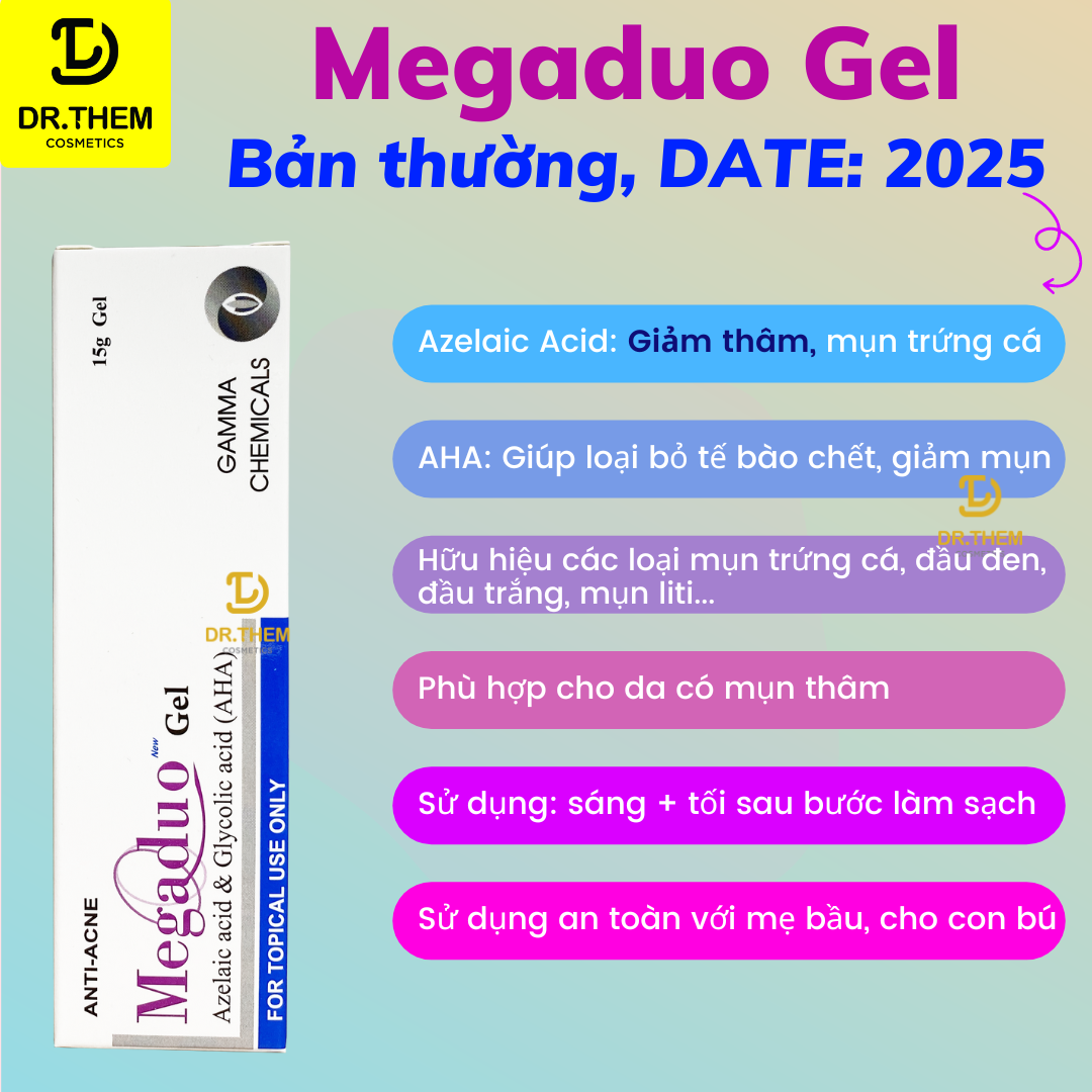 Megaduo Gel/Plus 15g/30g - GamMa, Giúp Giảm Mụn Mụn Ẩn, Thâm, Đầu Đen - Dr Thêm