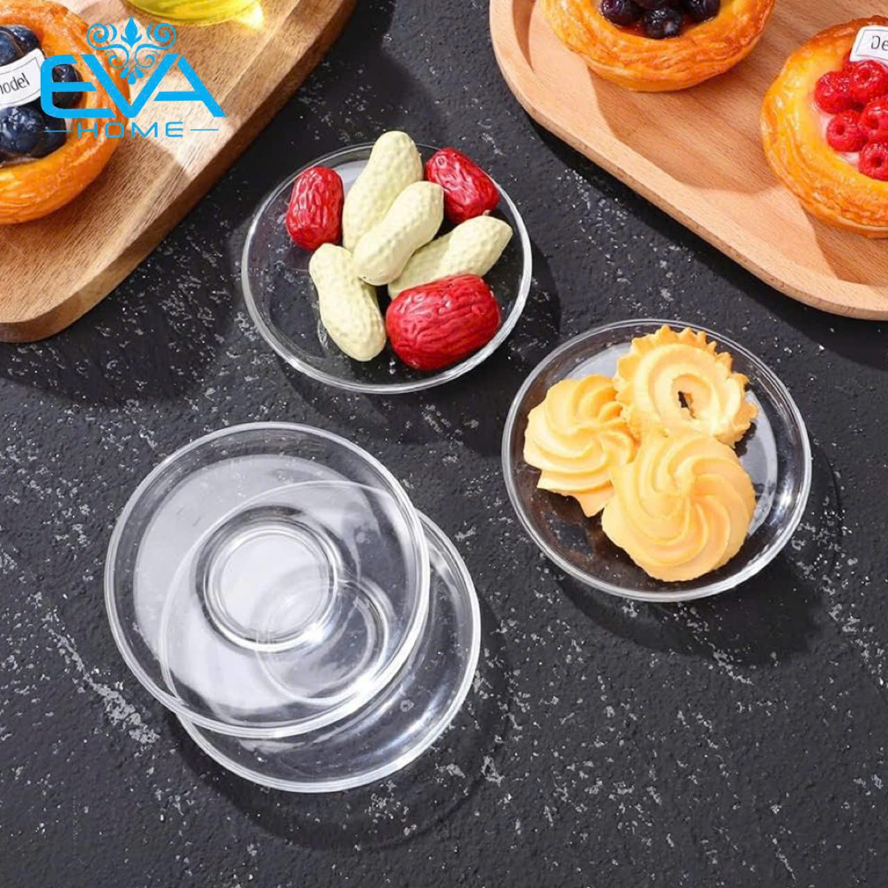 Dĩa Thuỷ Tinh Lót Ly Tách Đường Kính 9cm Cao Cấp / Mini Glass Plate