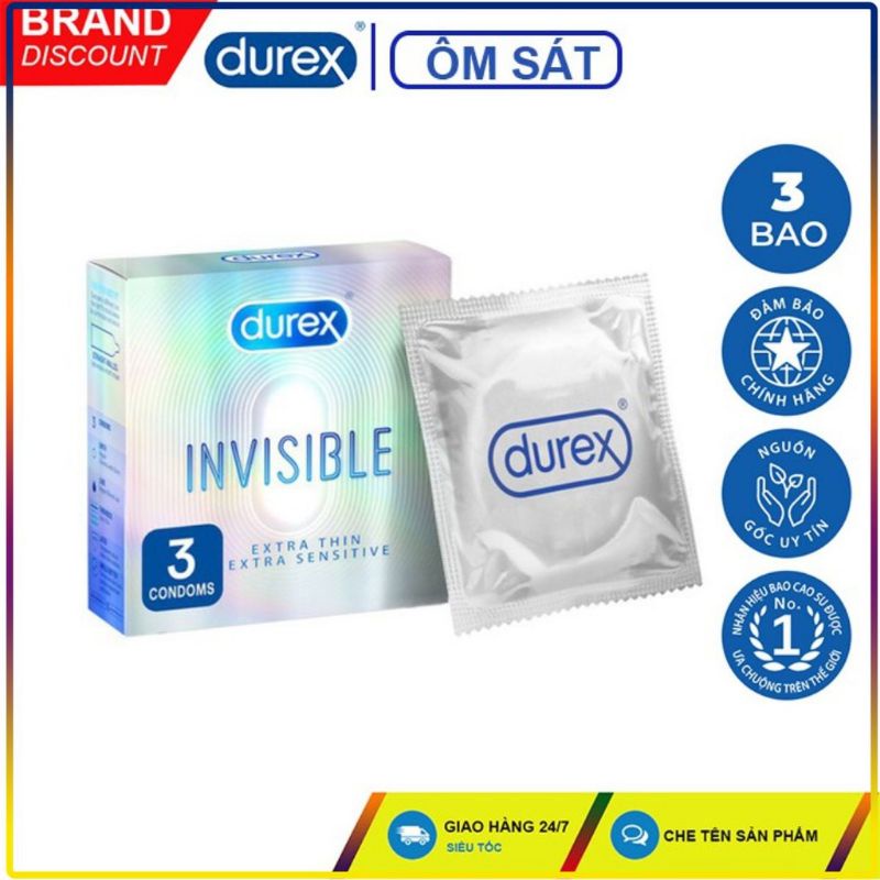 [SALE] Bao cao su Durex Invisible 3 bao