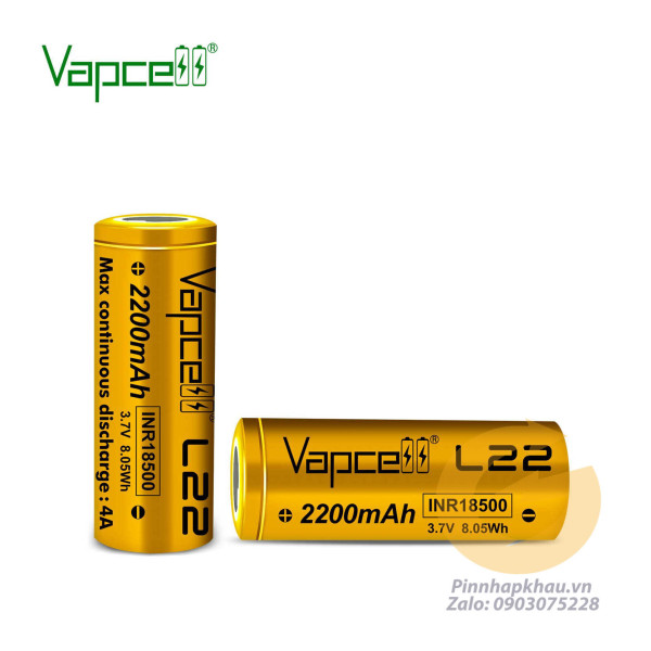 [P64] Pin sạc Lithium Li-ion 18500 Vapcell L22 2200mAh 6A