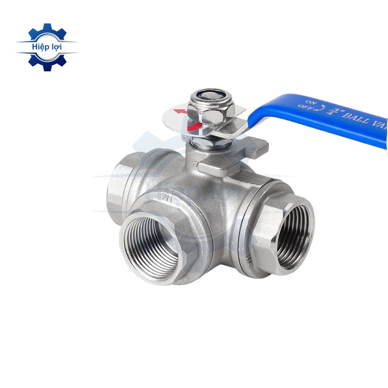 Van bi 3 ngã inox 304 - van khoá bi 3 ngã - van đóng mở inox