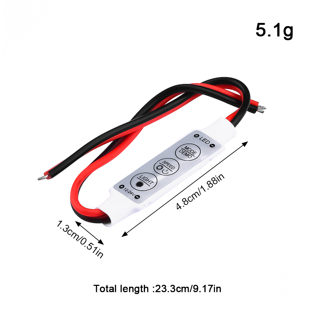 DC 12V 24V Mini 3 Keys Single Color Dimmer RGB LED Controller Brightness Dimmer Switch for LED 5050 3528 5630 Strip Light