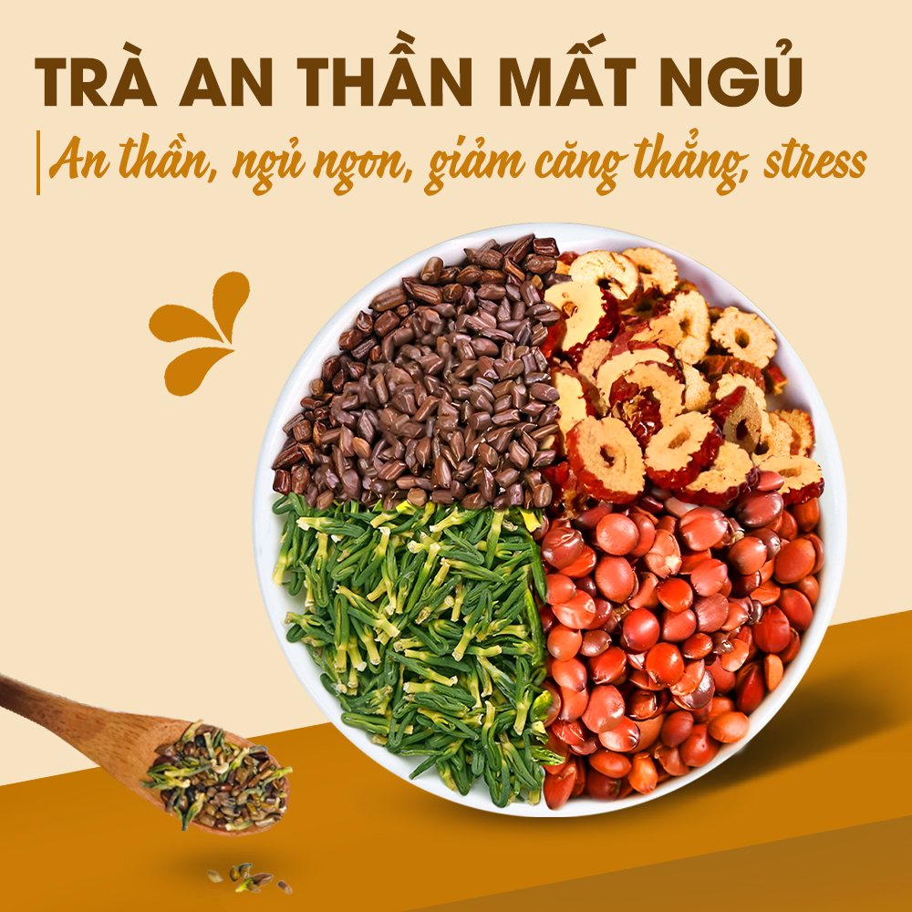 Trà đông trùng hạ thảo set mix sẵn, trà thảo mộc gồm: Táo đỏ, long nhãn, đông trùng hạ thảo, kỳ tử