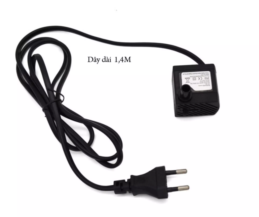 Máy Bơm Bể Cá Hòn Non Bộ Thác Nước 8W có 4 đèn led đổi màu