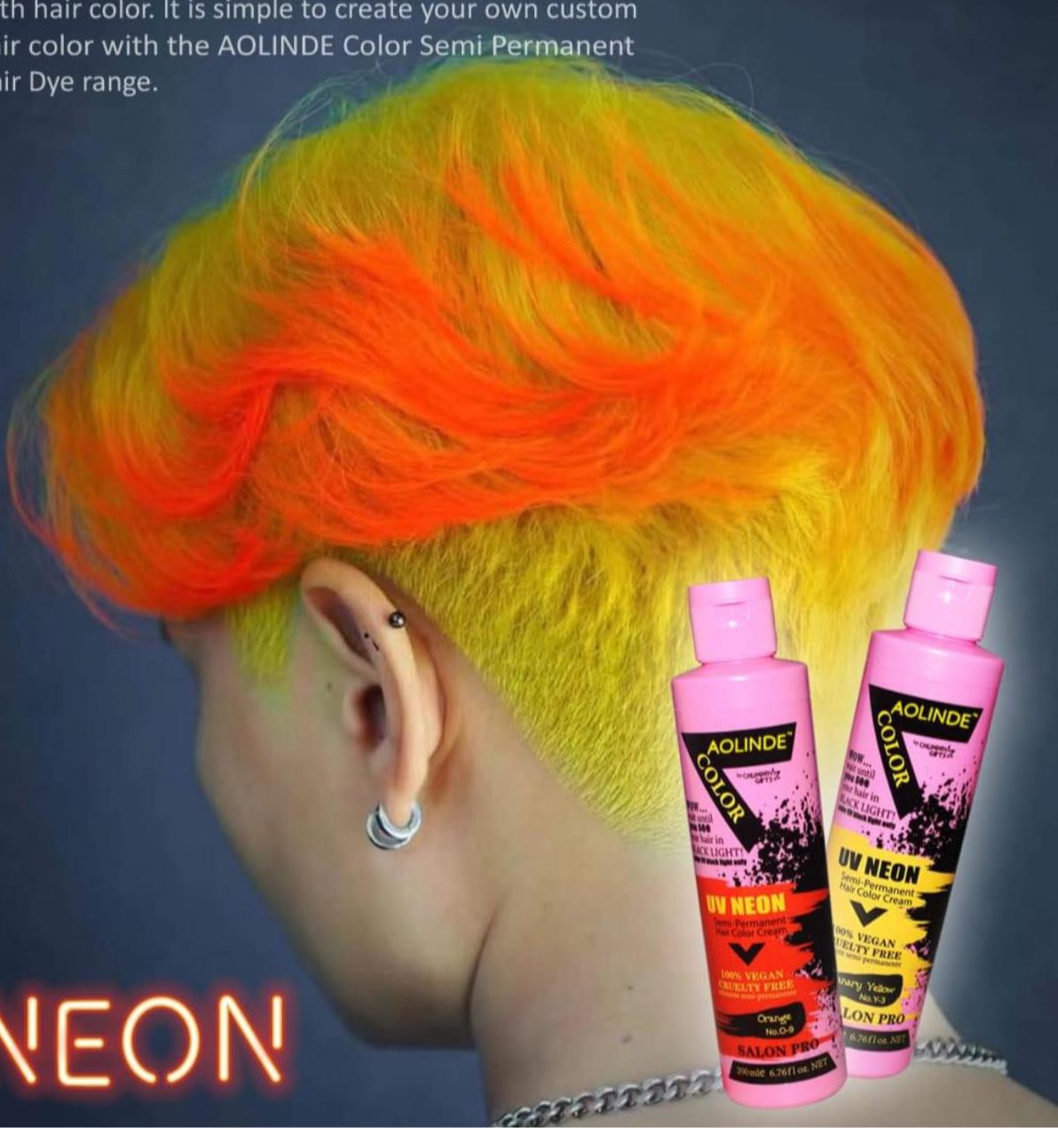 HIGHLIGHT HIGHLIGHT Dye AOLINDE UV NEON 200ML NO O9 ORANGE  BOTTLE
