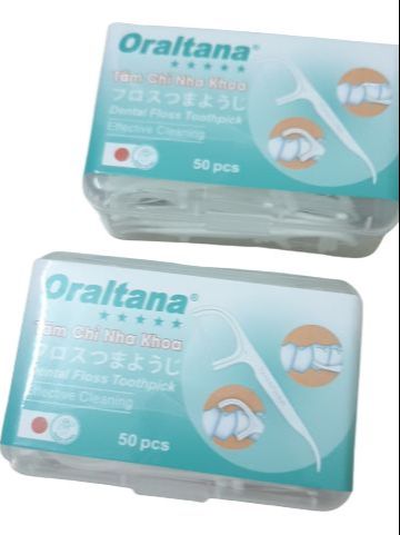 Tăm chỉ nha khoa tiệt trùng Oraltana vệ sinh răng miệng hằng ngày cho kể răng sứ