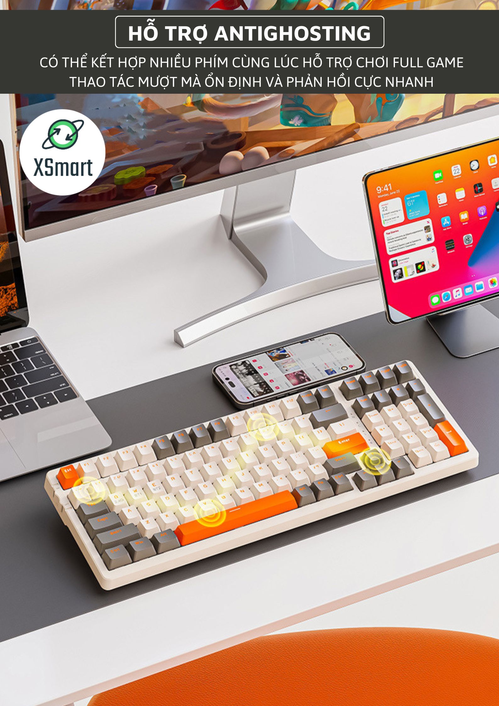 Bàn Phím Cơ Bluetooth Không Dây K96BT Cao Cấp Có HOTSWAP Lót Foam Tiêu Âm, Trục Red Switch