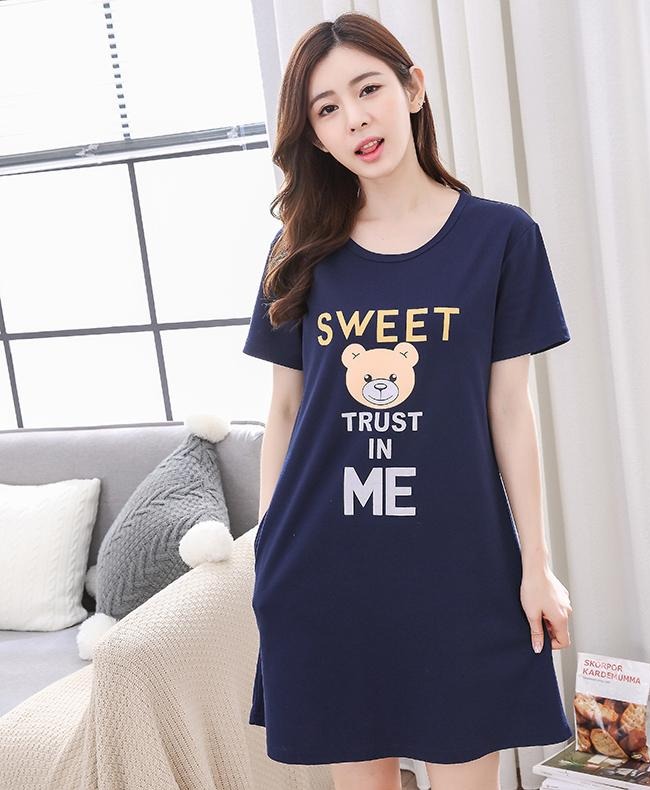 [HCM]VÁY THỜI TRANG (ĐI CHƠI + ĐỒ NGỦ + MẶC NHÀ) NỮ SWEET XANH ĐEN B16