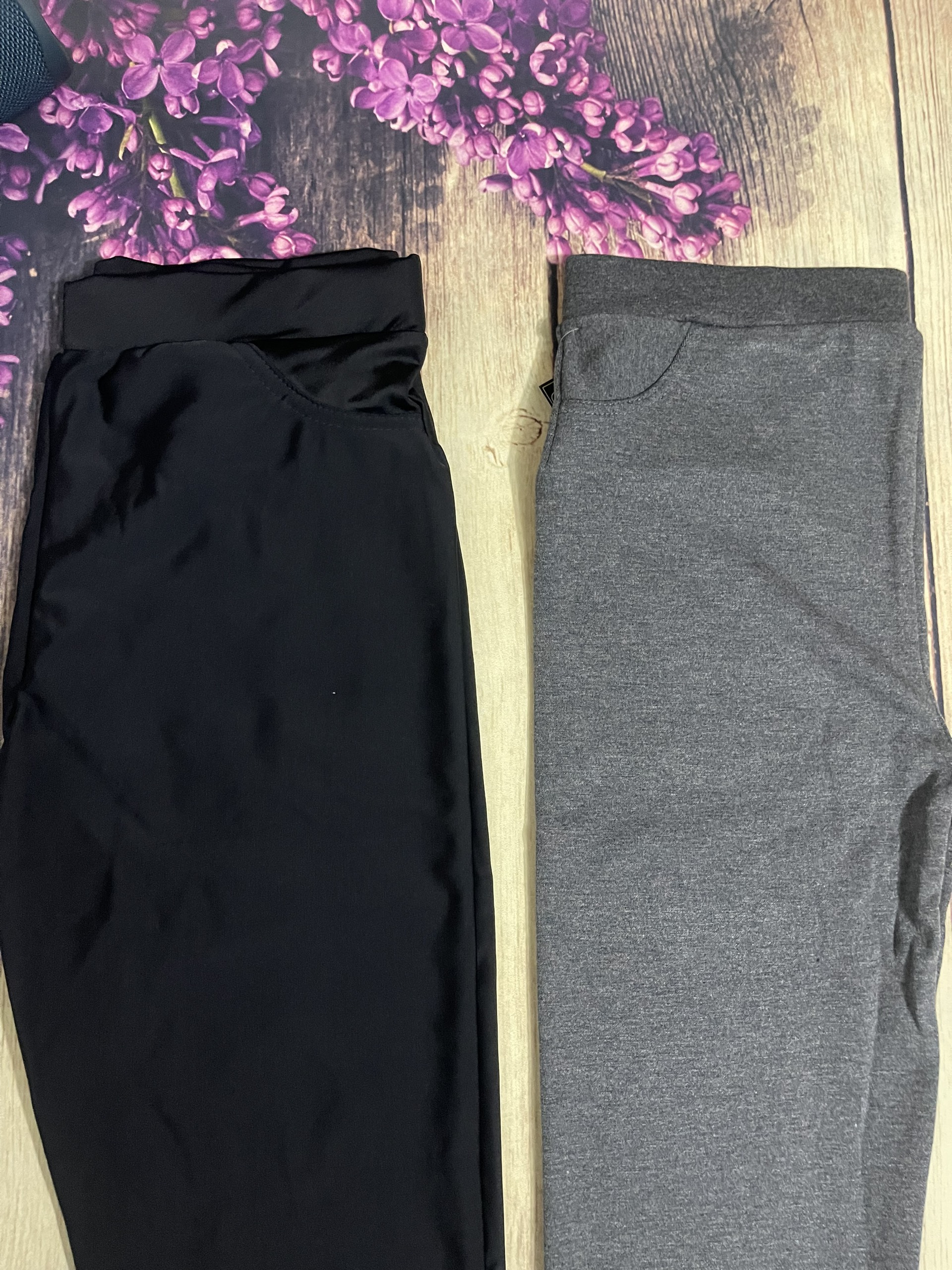 Quần legging trơn - thun nữ ôm body Đen - Xám