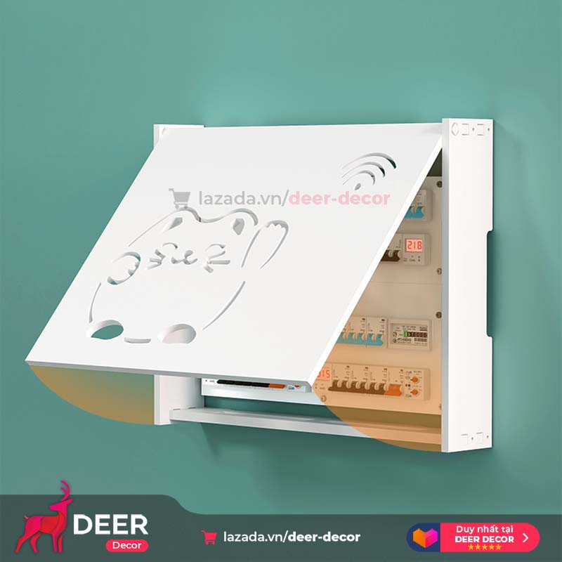 Kệ Che Công Tơ Điện Ổ Điện - Hộp Đựng Router Wifi - Deer Decor