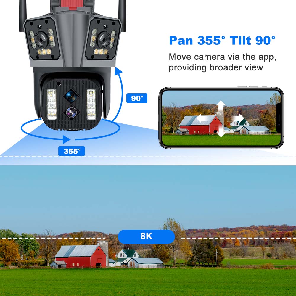 Camera 360 Tốt Nhất Hiện Nay - Camera Quan Sát - Camera Quan Sát EZVIZ C6Pro -  3 Điểm  Quay 3 Màn Hình Cam An Ninh Giám Sát 6K, Quan Sát Và Trò Chuyện Bất Cứ Đâu Nhờ Chế Độ Đàm Thoại 2 Chiều, Tính Năng Theo Dõi Thông Minh, Cảnh Báo