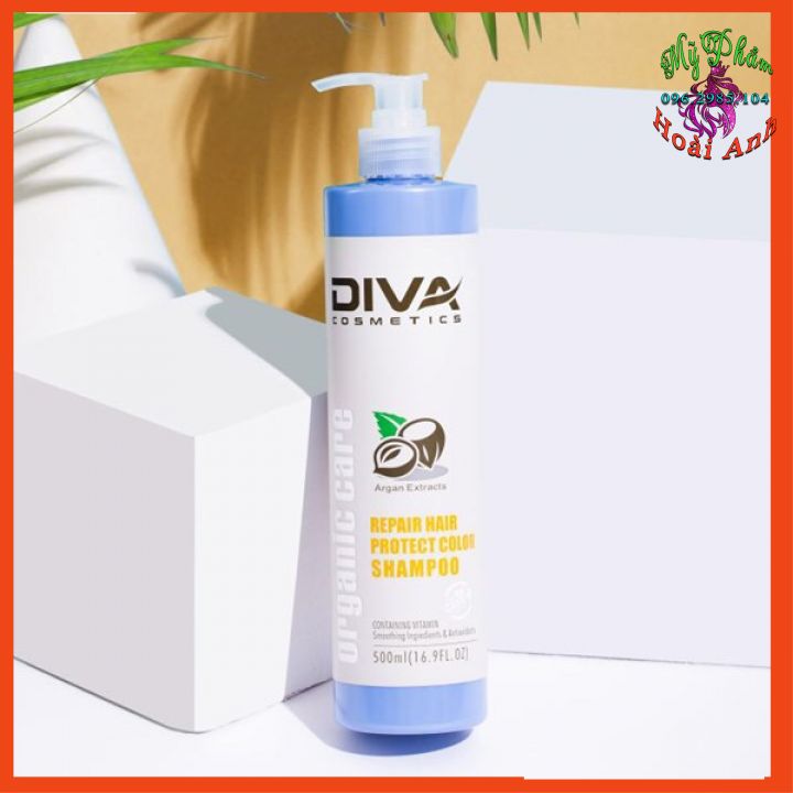DẦU GỘI PHỤC HỒI GIỮ MÀU TÓC NHUỘM DIVA COSMETICS REPAIR HAIR PROTECT COLOR SHAMPOO NEW 500ML Ý