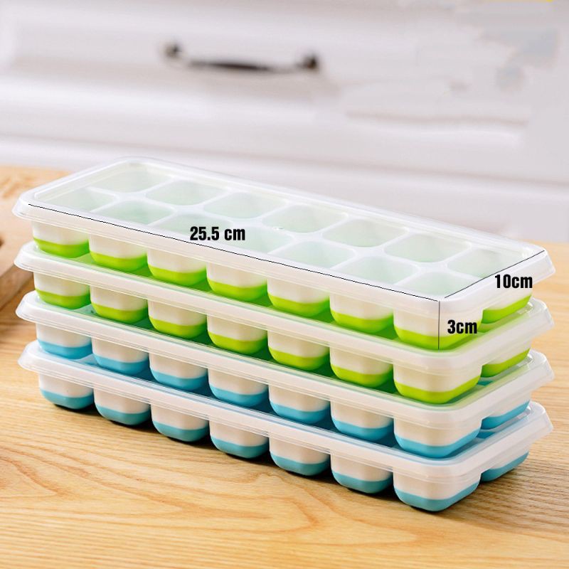 ⛔FREESHIP⛔ Khay đá silicon có nắp đậy
