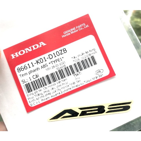 Tem Chữ ABS Honda - Giá 1 cái