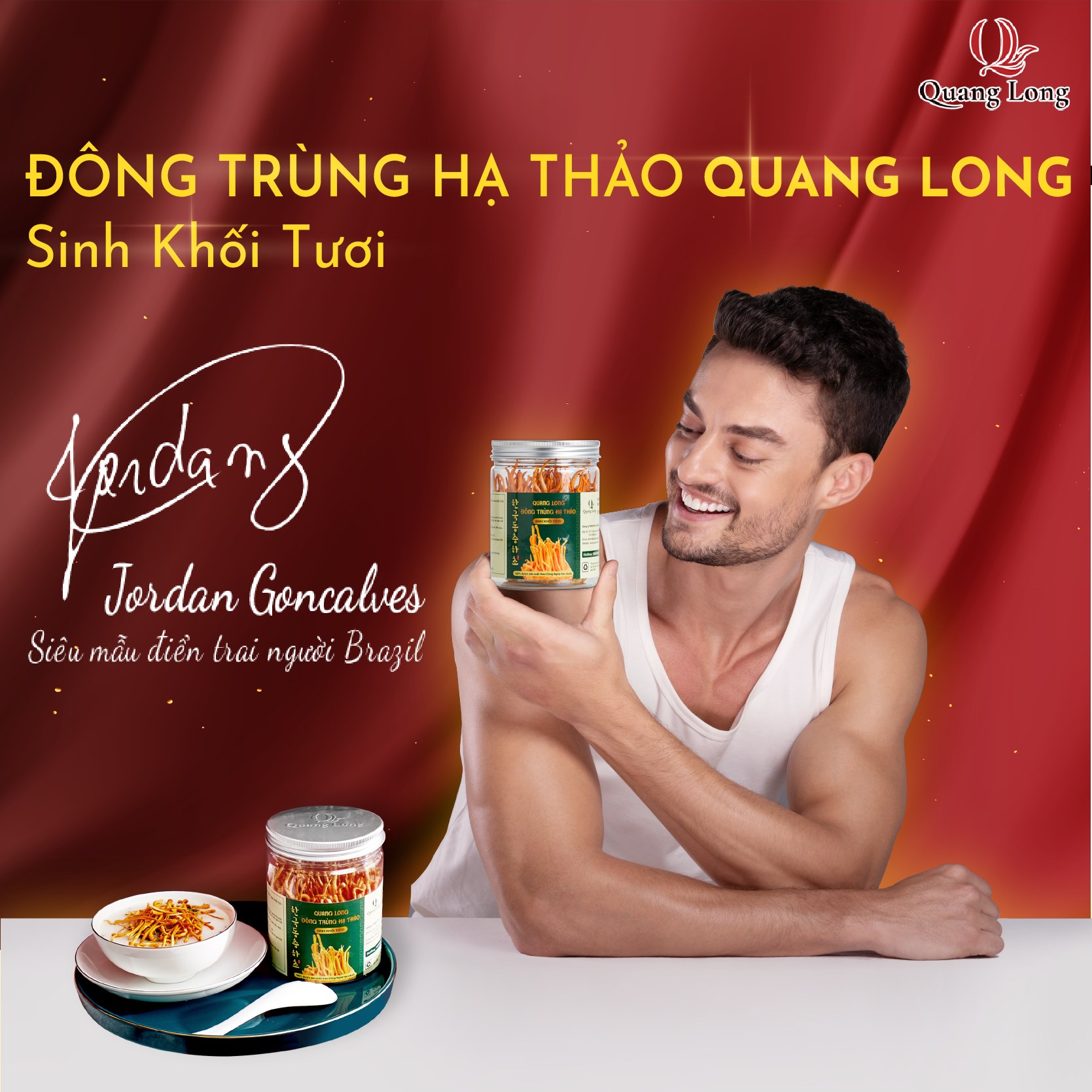Nấm Đông trùng hạ thảo Quang Long Sinh khối Tươi - 130gr / hộp