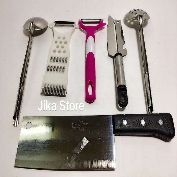Bộ 6 dụng cụ nhà bếp dao, nạo, muỗng Jika Store