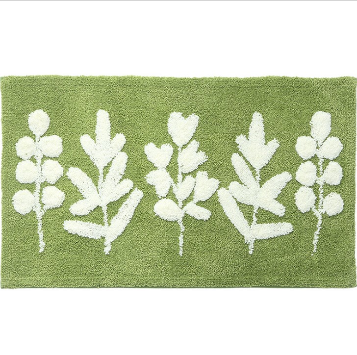 Thảm cotton len chiếc lá xanh