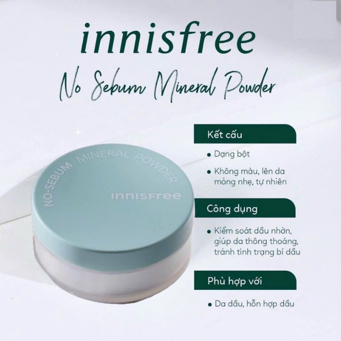 Phấn phủ Kiềm Dầu Innisfree No Sebum Mineral
