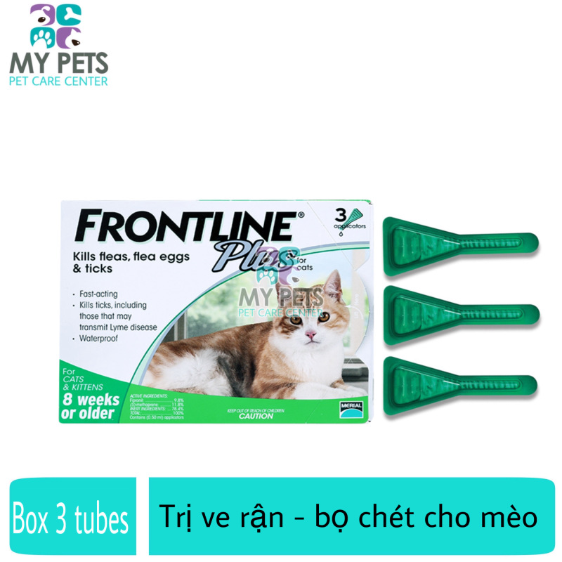 [HCM]Frontline Plus nhỏ gáy hết ve rận bọ chét cho mèo - Hộp 3 tuyp. ( 3 tubes. Full box)