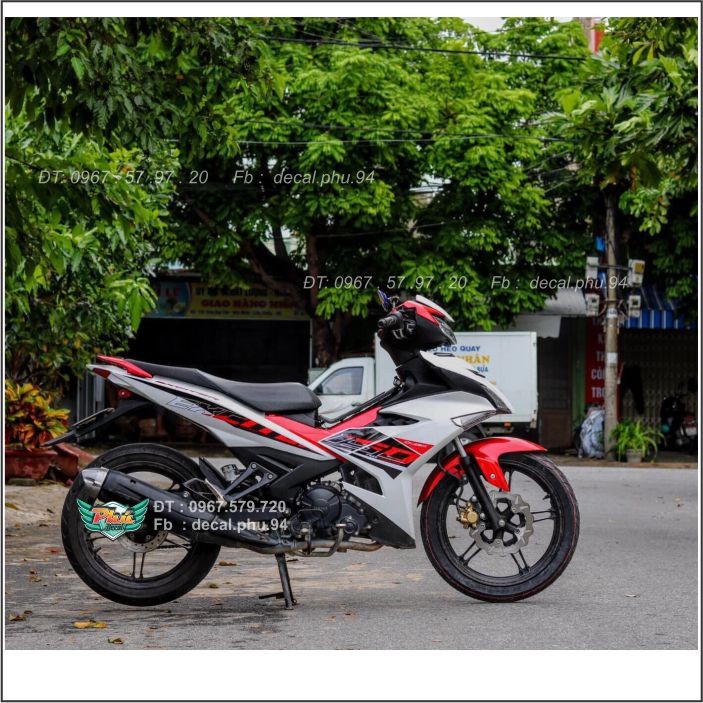 Tem rời exciter 150 đỏ trắng mẫu 2020