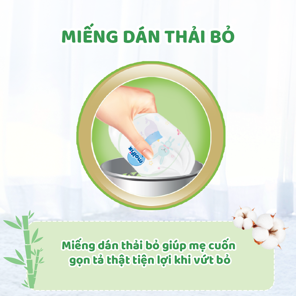 10 miếng tã quần Molfix Thiên nhiên M (6kg - 11kg)