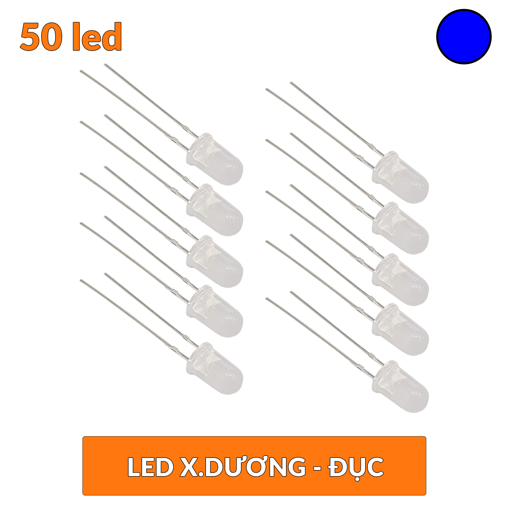 Led đục 5mm Xanh dương