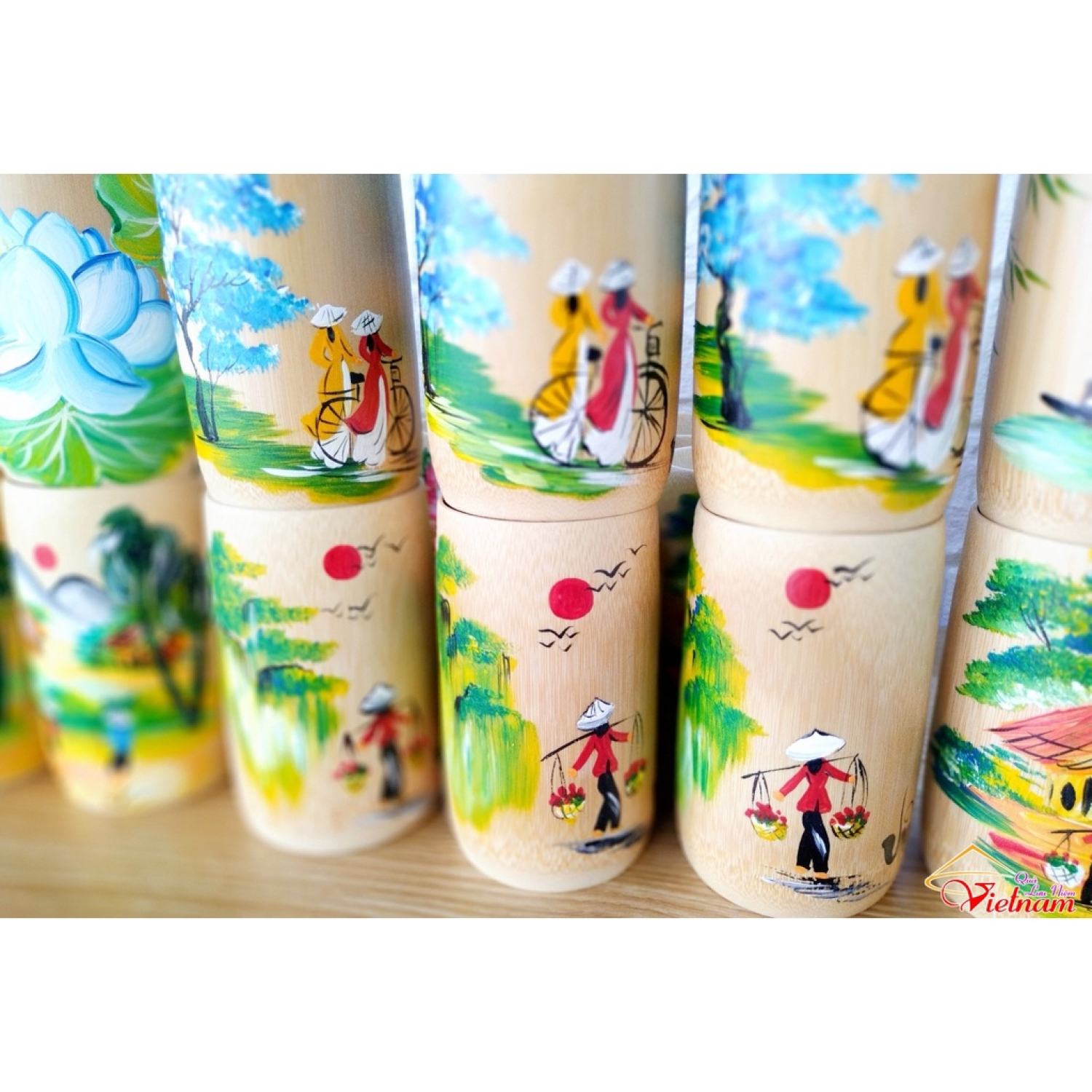 Ly tre vẽ Việt Nam (cao 12cm)