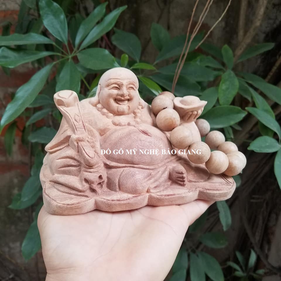 Tượng phật di lặc gỗ ngọc am để mộc thơm