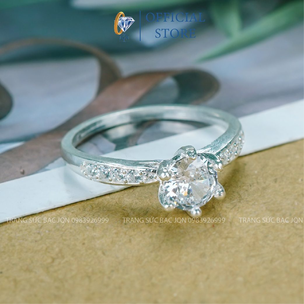 Nhẫn Bạc Nữ JQN Nhẫn Nữ Đính Đá N16