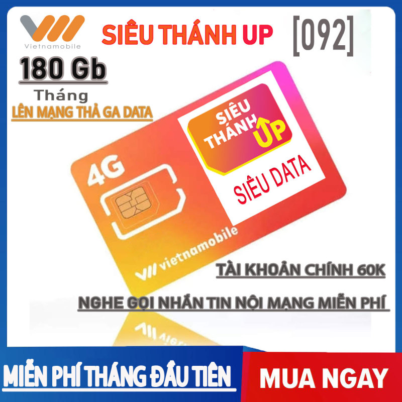 SIM 4G MAX ( Không Gới Hạn DATA ) Siêu Thánh Sim UP | Đầu Số 092 ( Vietnammobile 2020 )