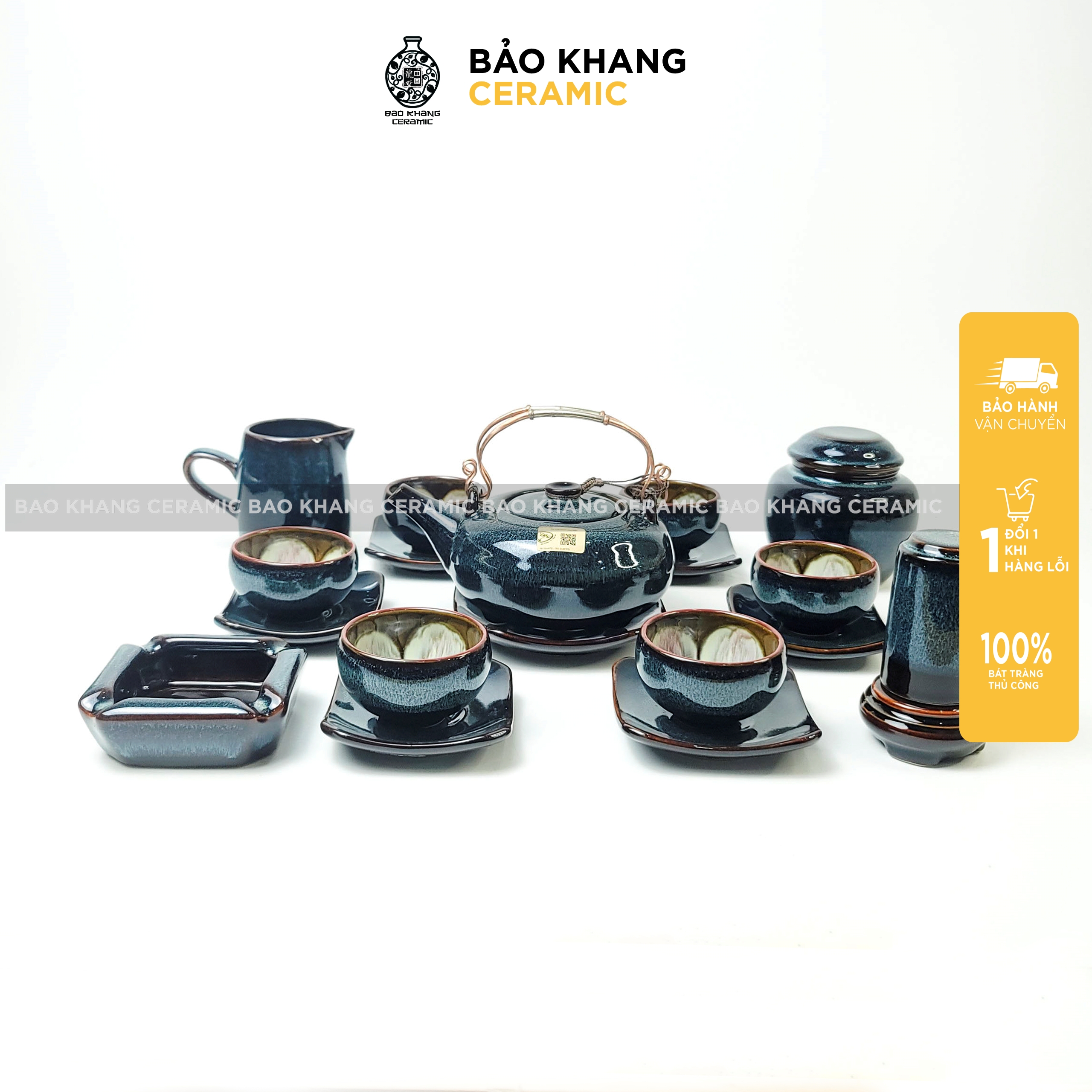 Bộ Ấm Chén Hoa Nở Trong Lòng Chén Nghệ Nhân Tô Thanh Sơn Kiểu Dáng Giang