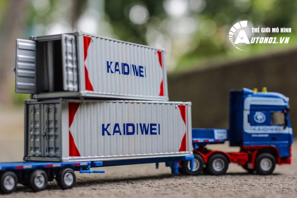 MÔ HÌNH XE CONTAINER HẠNG NẶNG XANH 1:50 KAIDIWEI 6625