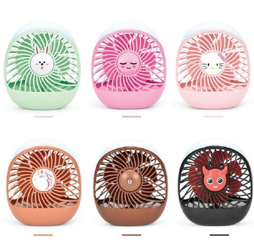 Quạt Mini Pin Sạc Để Bàn Có Đèn Tiện Lợi
