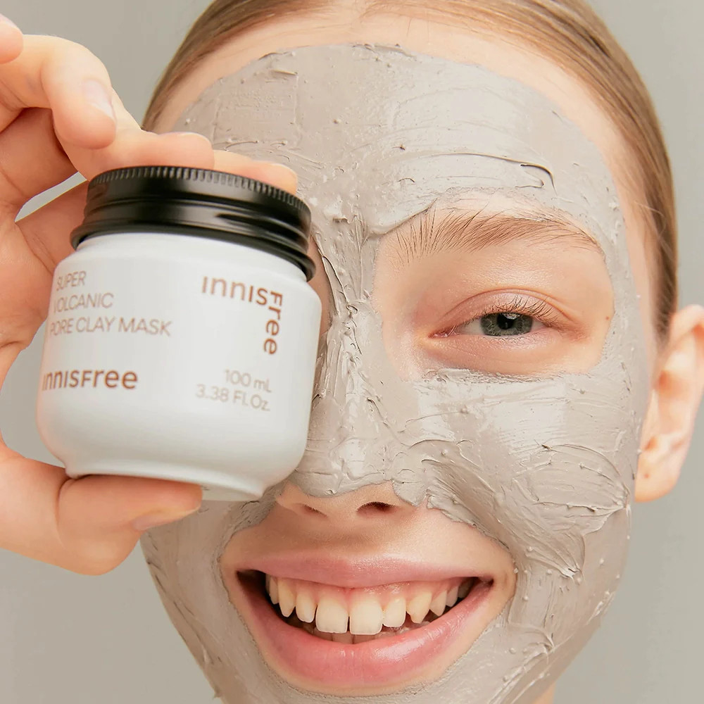 [TẶNG CỌ]Mặt Nạ Đất Sét Innisfree Super Volcanic Pore Clay Mask 2X Tro Núi Lửa