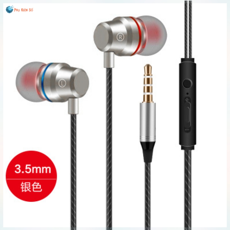 Tai Nghe Có Dây Nhét Tai Chống Ồn Có Mic cho các máy có jack cắm tròn 3.5