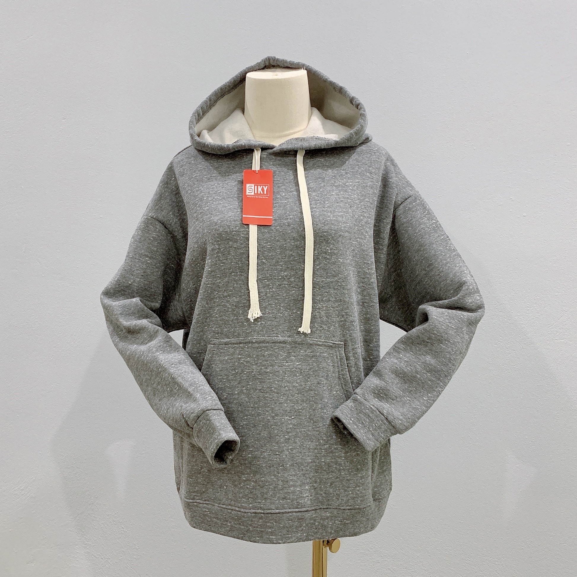 Áo HOODIE nữ form rộng trơn BASIC - Siky - AHD01