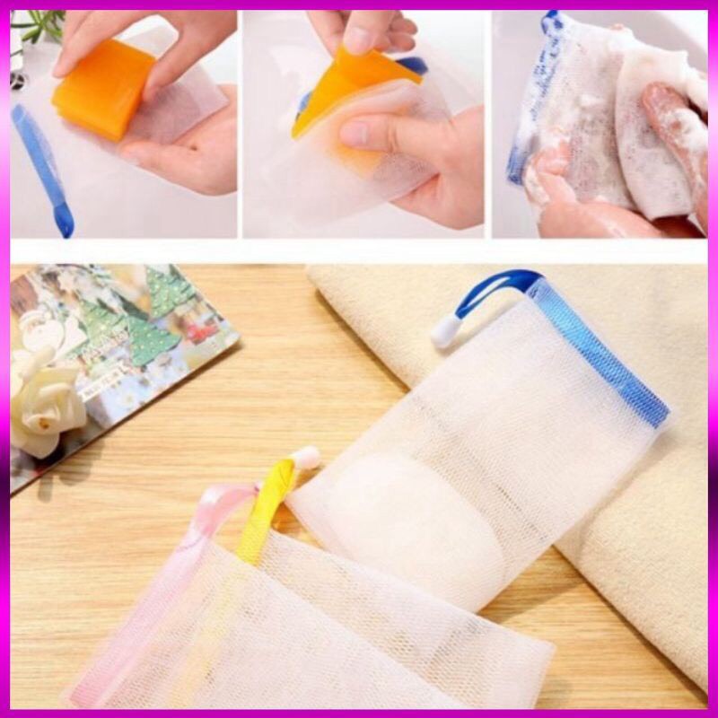[Giá sỉ] Combo 10 Túi Lưới Tạo Bọt Xà Bông 9cm x 15cm