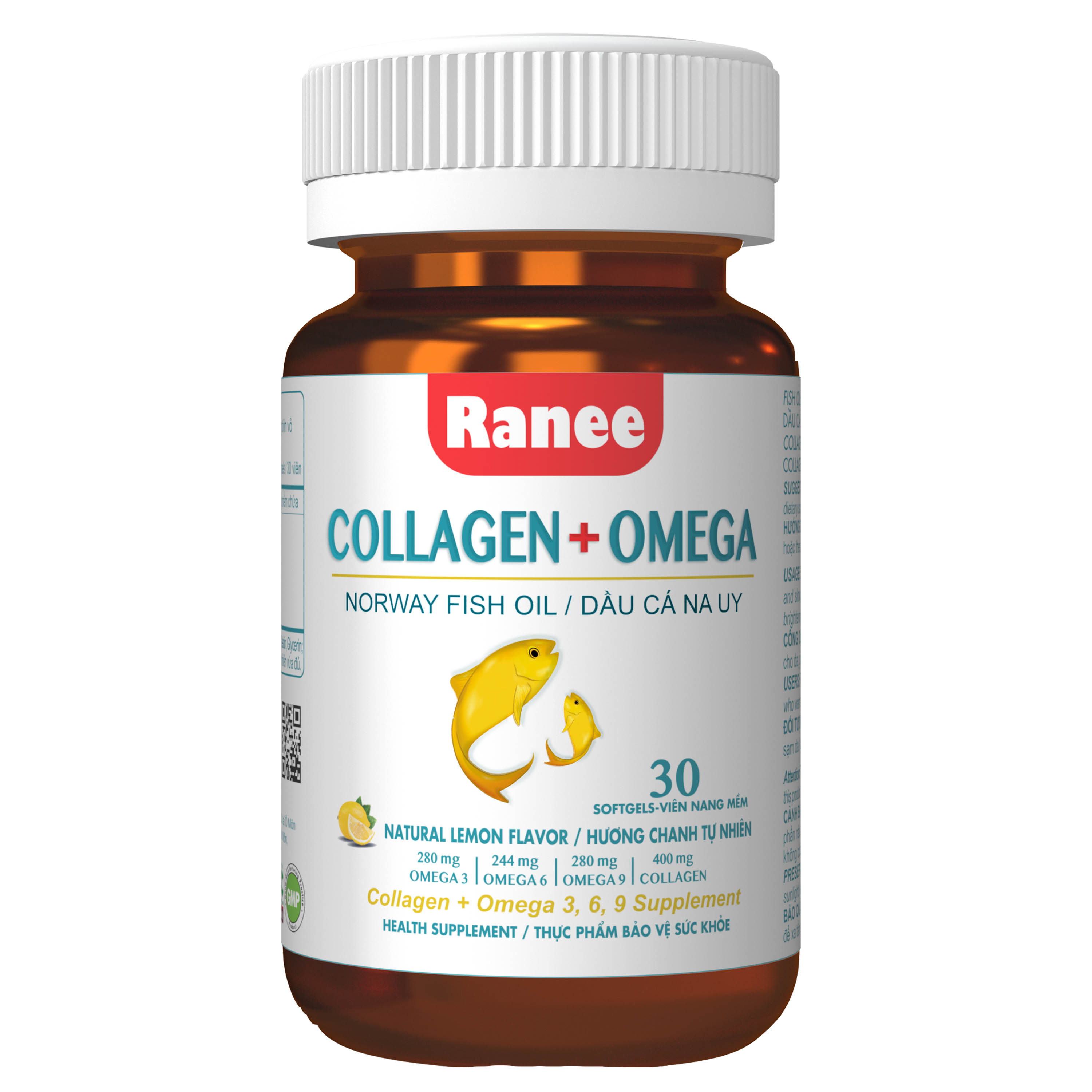Combo 2 hộp Viên Nang Ranee Collagen + Omega (1 hộp 30 viên)