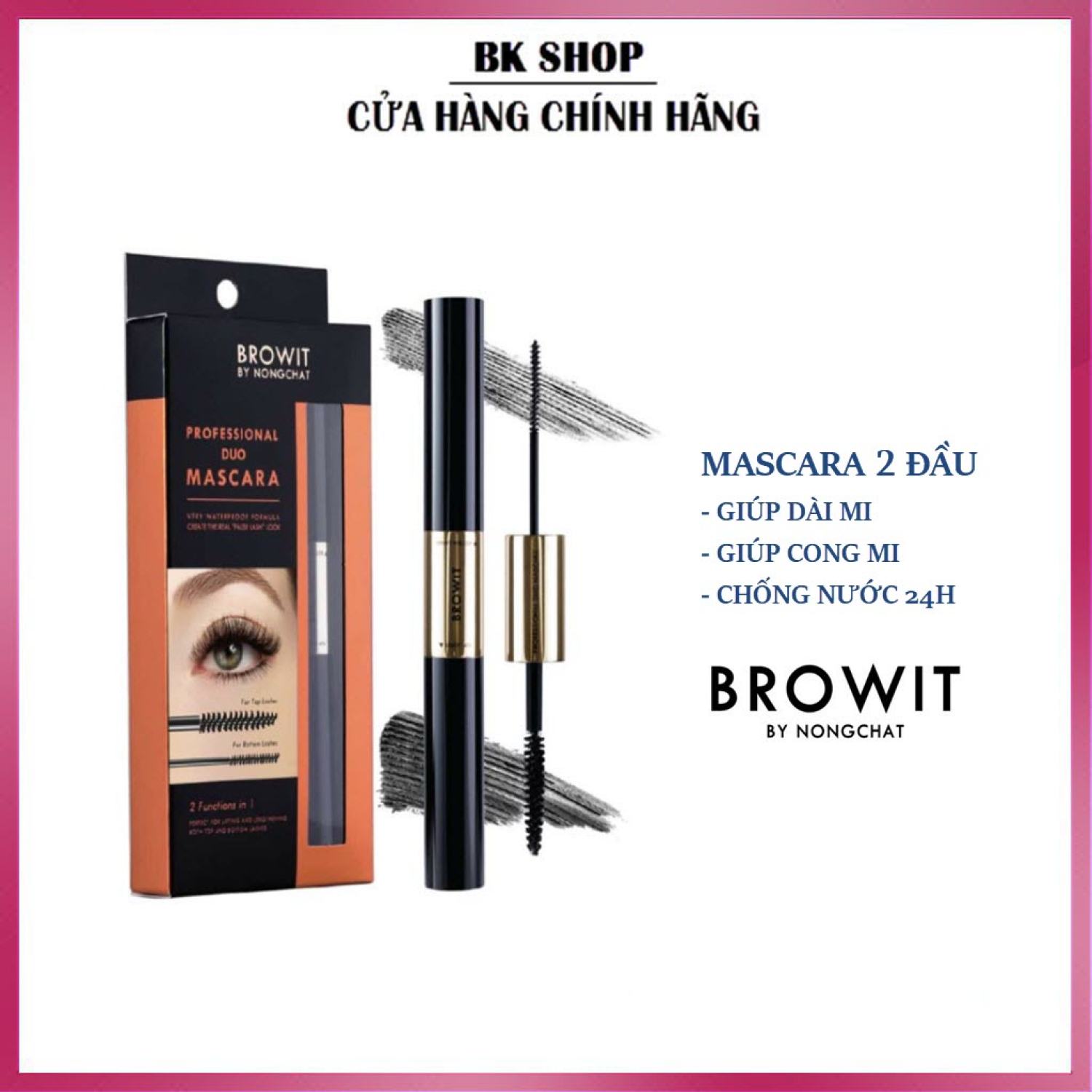 thá Lan Mascara 2 đầu Browit Nongch t giúp dài, tơi, cong mi, chống nước