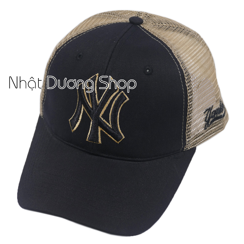Nón kết lưới thêu chữ NY, khóa nhựa bền đẹp - Đen & Kaki