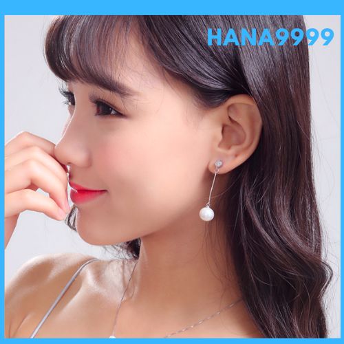 Earrings female designs long applique pearl metallic silver s925 premium included Video