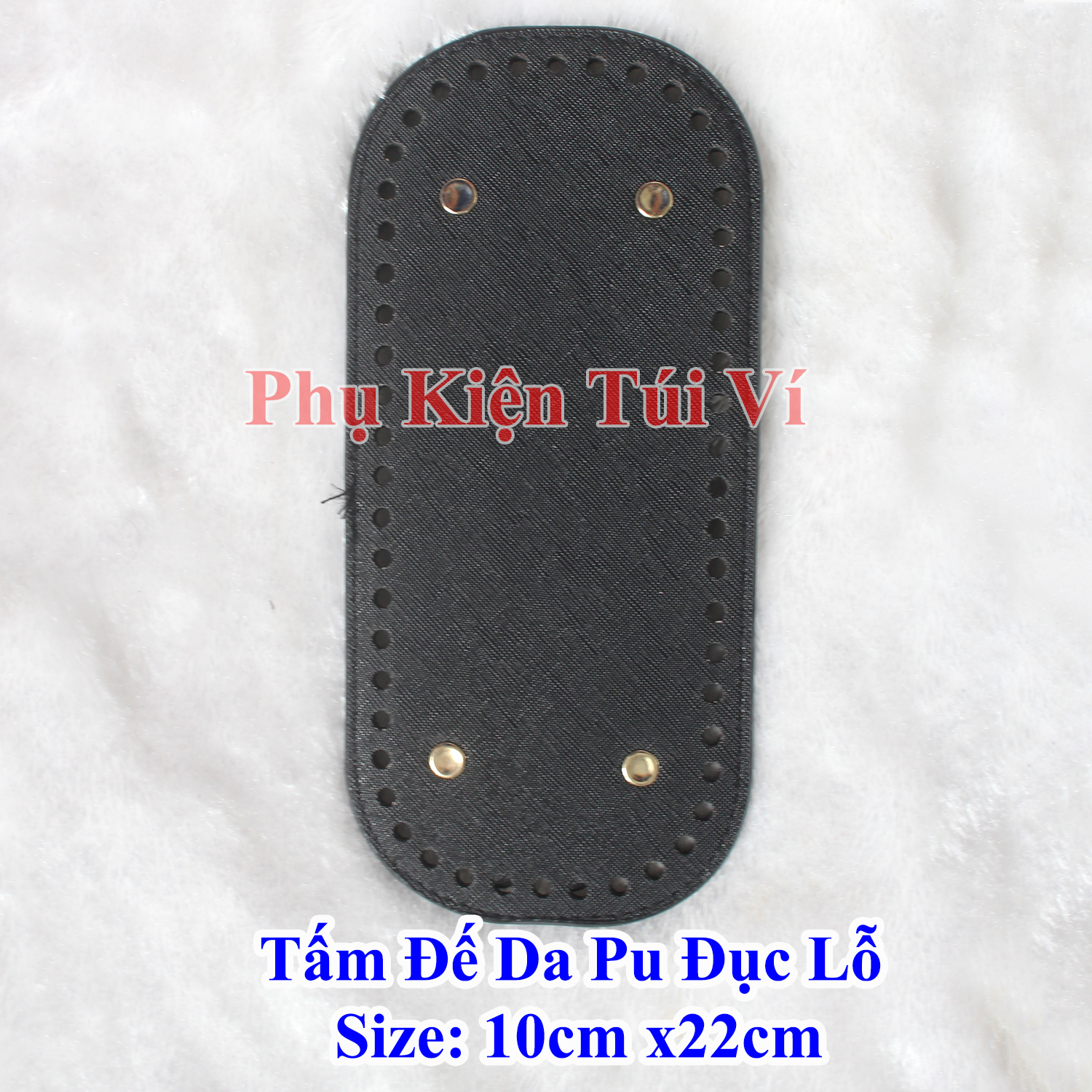 Tấm đế da pu đục lỗ 10x22cm làm túi xách