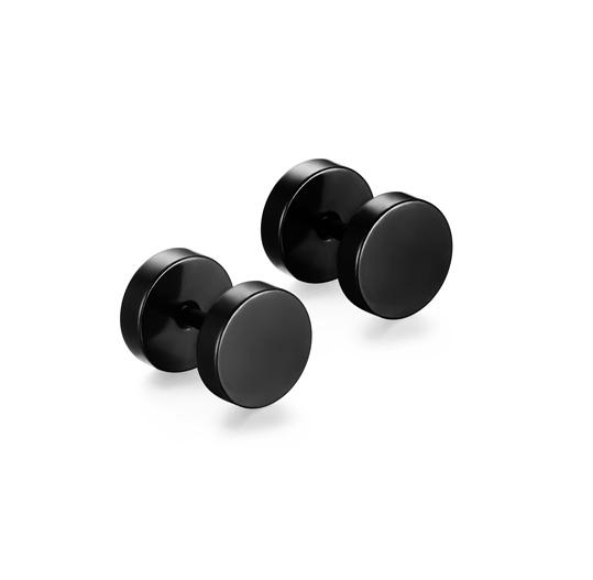 Titanium earrings nút tròn black high grade 8mm (1 PCs)